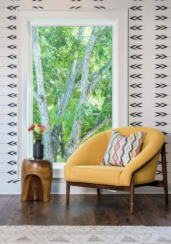 Home Interior Design, Yellow Chair by Window, Etch Interior Design, Austin, Texas