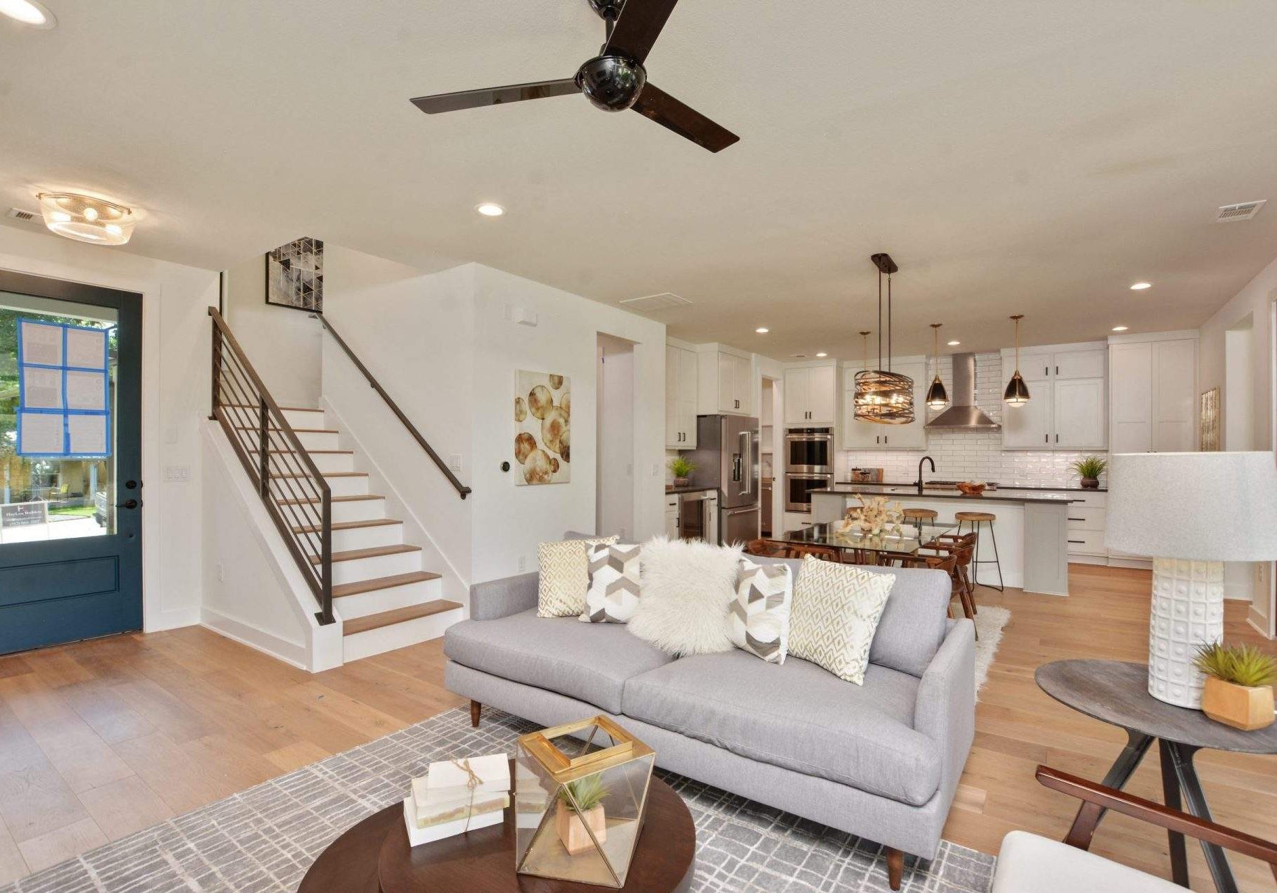 Home Interior Design, Open Floor Plan with Staircase, Etch Interior Design, Austin, Texas