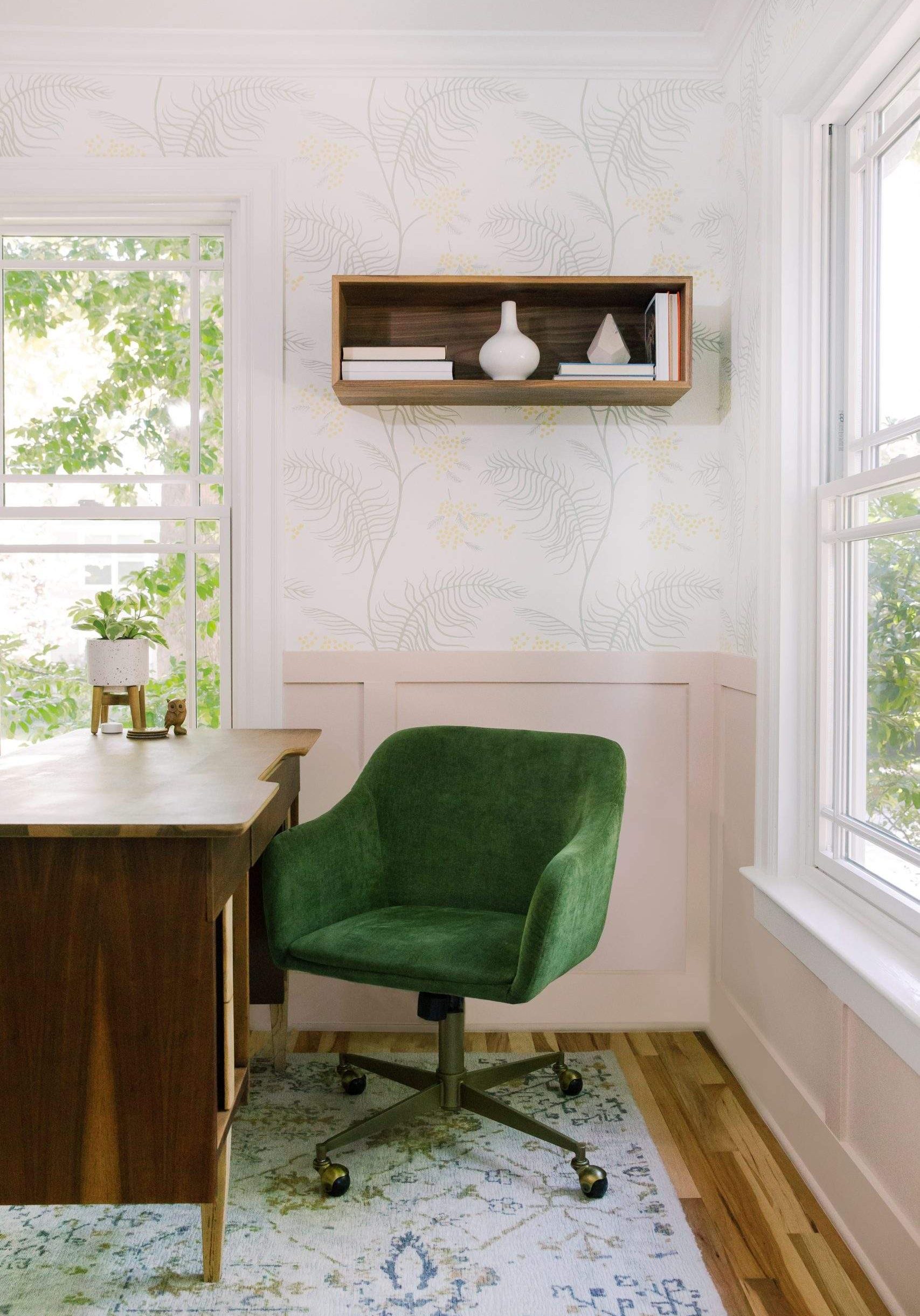 Office Interior Design, Desk with Green Chair, Etch Interior Design, Austin, Texas